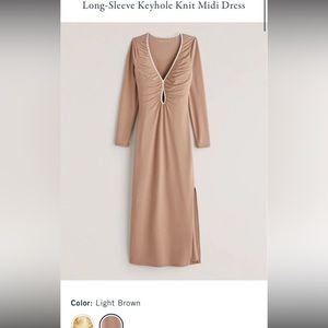 Abercrombie and Fitch long sleeve keyhole knit midi dress
